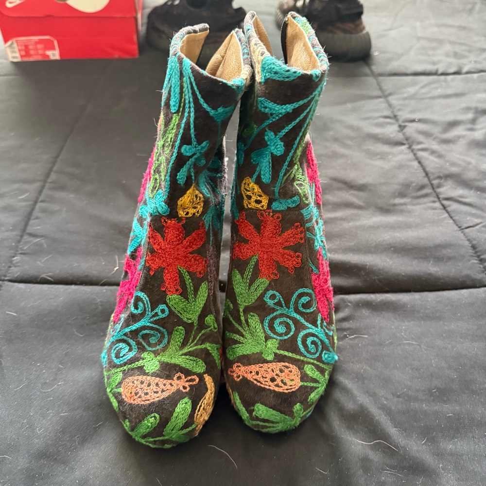 Floral Ankle Boots